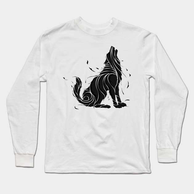 Cute Wolf Long Sleeve T-Shirt by MeksFashion